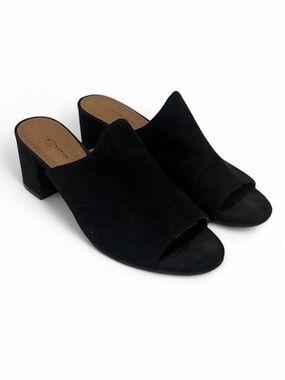 14th & Union Hayzel Black Suede Mule Heels 7.5